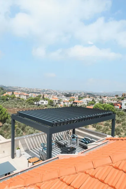 Teras çatısına üstten bakış